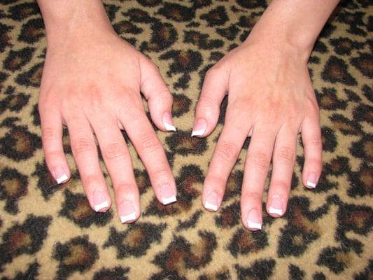 A clean french mani that can be created with traditional polish, gel and/or acrylic. Which product is for you?