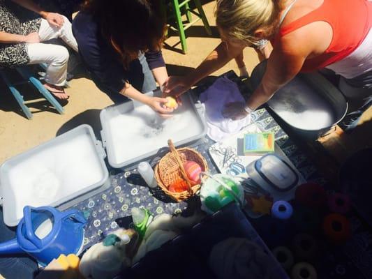 Learning to Wet Felt Easter Eggs