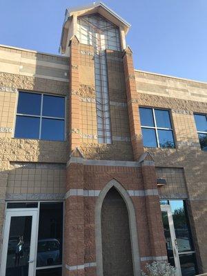 Side entrance or view.