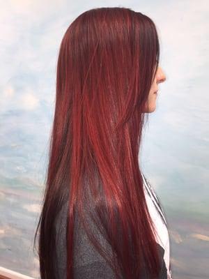 Alyssa in beautiful burgundy for the new year