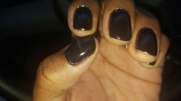 In the parking lot...haven't even left yet. This is what my nails look like. No apologies.