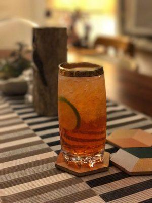 As soon as I got home I had to put an aperol spritz in my new vintage Turkish classes with ice crushed in my new vintage ice crusher.