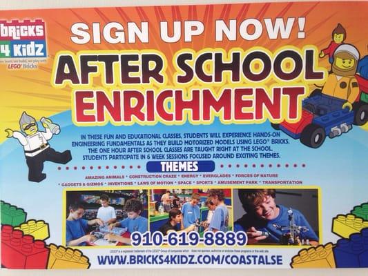 Classes at our center and can be held at your child's elementary school