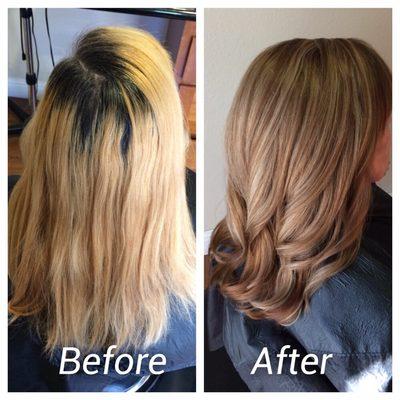 Color correction before and after