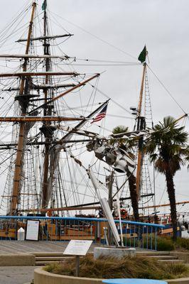 Visiting pseudo tall ship in the background