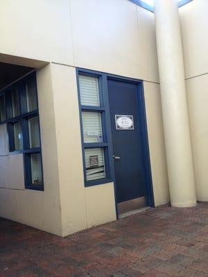 This is the office door back in the alcove between offices.