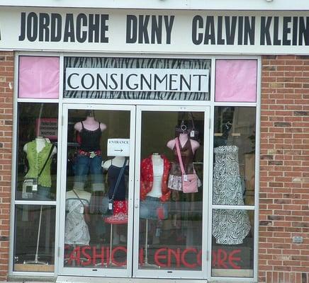 The view of the store front at Fashion Encore.