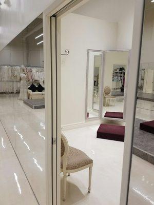 The suites were nice and spacious for guests to rest in while the bride was trying on the dress in the other room.