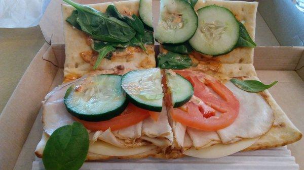 Poor flatbread sandwich.