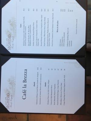 Here's the current menu as of Aug 1, 2013