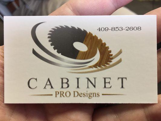 Cabinet Pro Designs business card (Front)