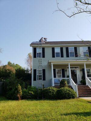 Up on the rooftop post Hurricane  Florence. Thanks, Anthony!!