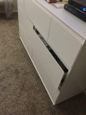 Manufacture defect. The drawer does not close. Yet, you get no refund or exchange.