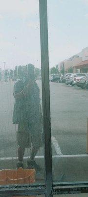 Here is a business that hired me as I self-promoted. One window clean and another dirty to go....