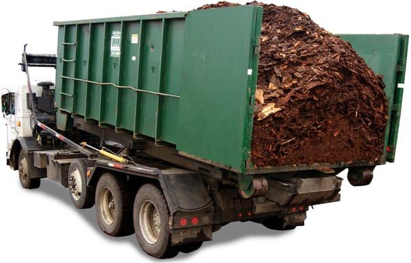 Drop box full of yard debris.