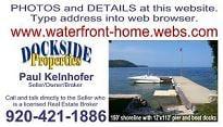 PHOTOS and DETAILS of waterfront home, Sister Bay, Door County, www.waterfront-home.webs.com