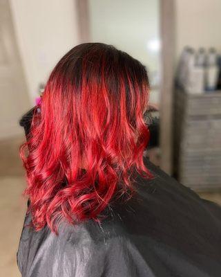 Red balayage