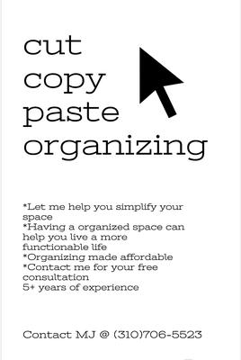 Cut Copy Paste Organizing
