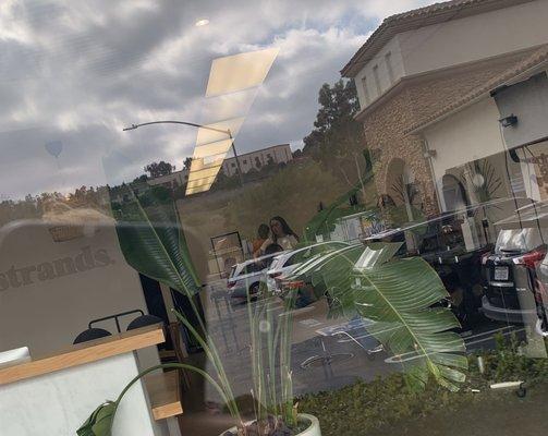 Look through reflection to see not one mask anywhere. They know the rules. We all do.