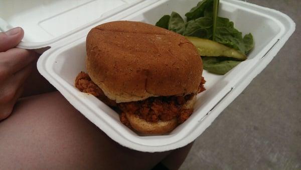 BBQ seitan sandwich ($8). Basically just a sloppy joe. Not anything to write home about.