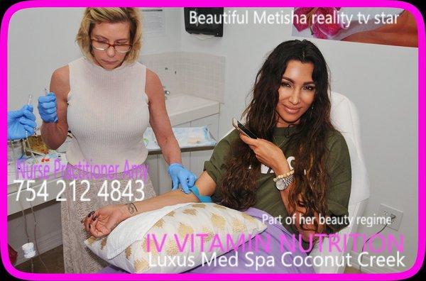 REALITY TV STAR METISHA LOVES IV VITAMIN TREATMENT FOUNTAIN OF YOUTH . FILLED WITH VITALITY !!!