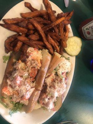 twin lobster rolls, caesar salad & pulled pork