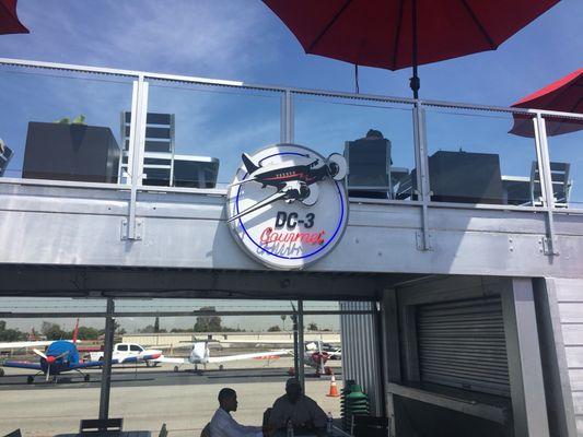 Their small neon sign