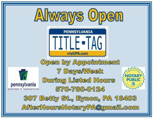 Office Hours are BY APPOINTMENT. Open nights & weekends.