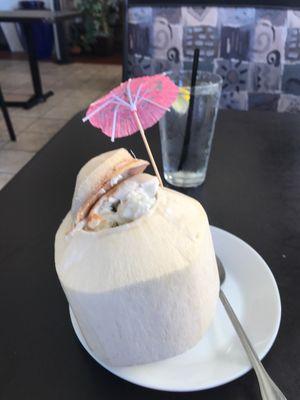 Coconut Ice-cream in a baby coconut Yummm