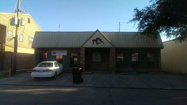 The front of the building