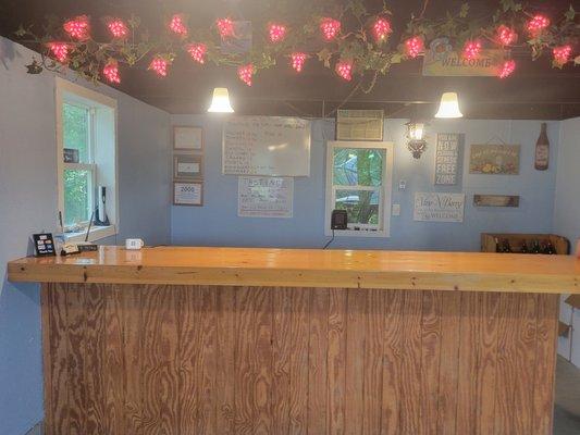 Bar top to stand at to do the tasting