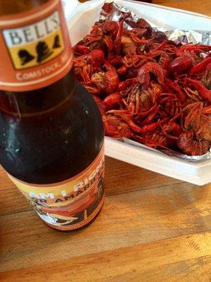 Great crawfish and Bells beer!!!