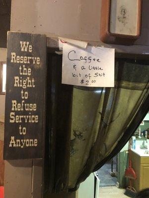 Coffee & a little bit of shit.