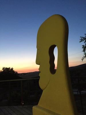 The view from her patio. She has local art all over her house. Beautiful sunsets.