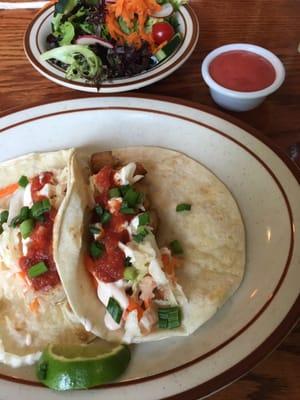Fish tacos and a side salad