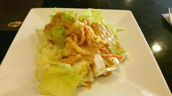 Salad with ginger dressing