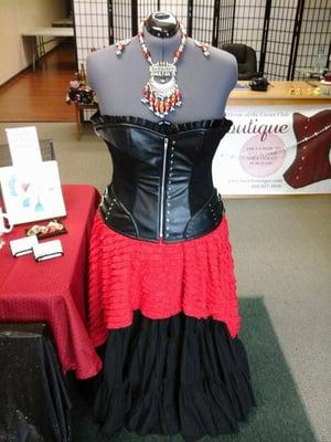 We are the ONLY steel bone corset seller in the metro area. All of our corsets are NEW! Also a wide variety of jewelry.