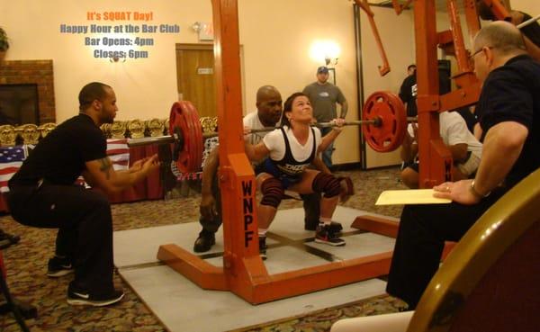 Happy Hour at the Bar Club every Wednesday & Thursday for Fit Crew Members only! Learn how to safely Bench, Squat or Deadlift.