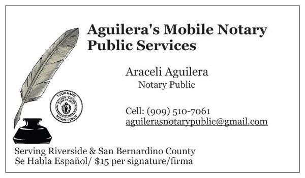 Aguilera's Mobile Notary Public Services
