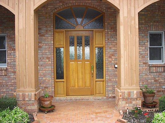 Solid oak exterior door and frame