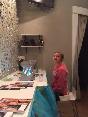 Using the oxygen bar! It was quite delightful!