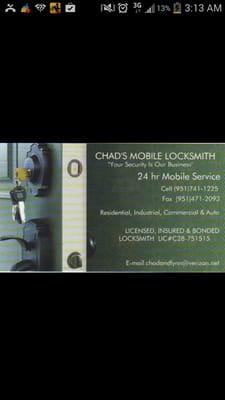 Chad's Mobile Locksmith