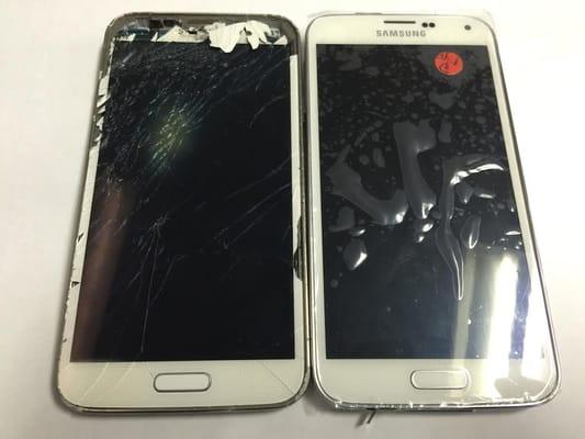 here is a sneak peek of before and after stop by today and have your galaxy s5 lcd replacement for as low as $99.99 only at voice connect fe