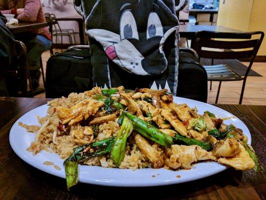 Mongolian chicken with fried rice