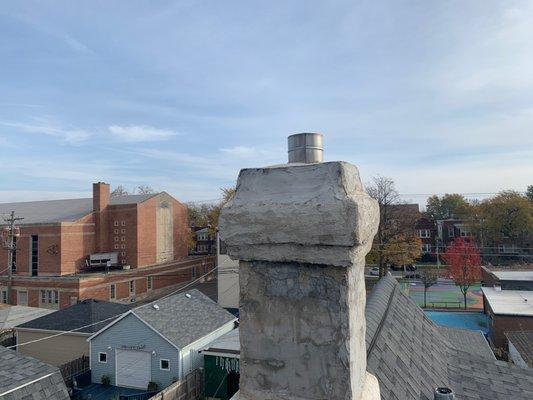 Original chimney, right before work was started.