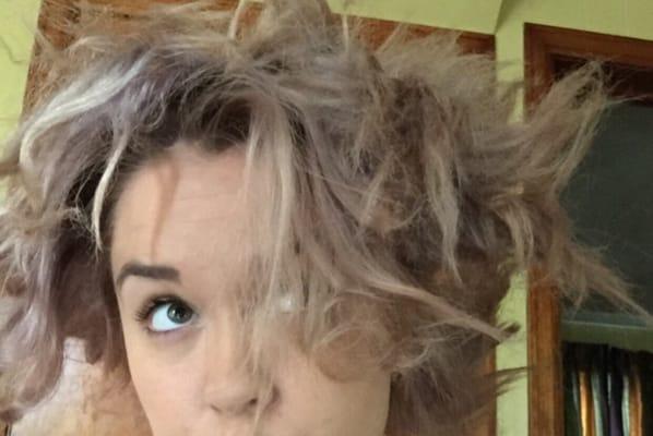 This is the after math two years after Meryl burnt off my hair.