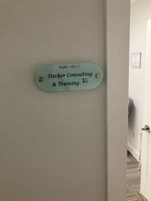 This is the sign outside our office door