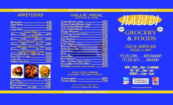 We have additonal menu