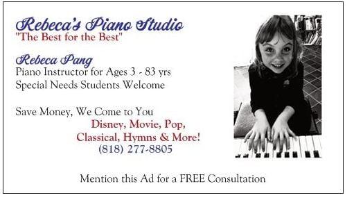 Rebeca's Piano Studio Business Card