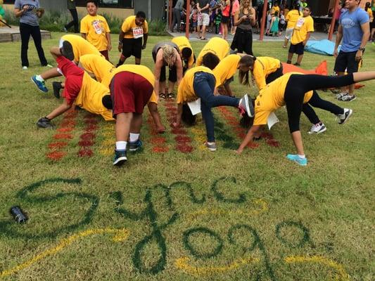 Twister Yoga at the Sylvan Thirty grand opening celebration.